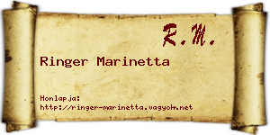 Ringer Marinetta névjegykártya